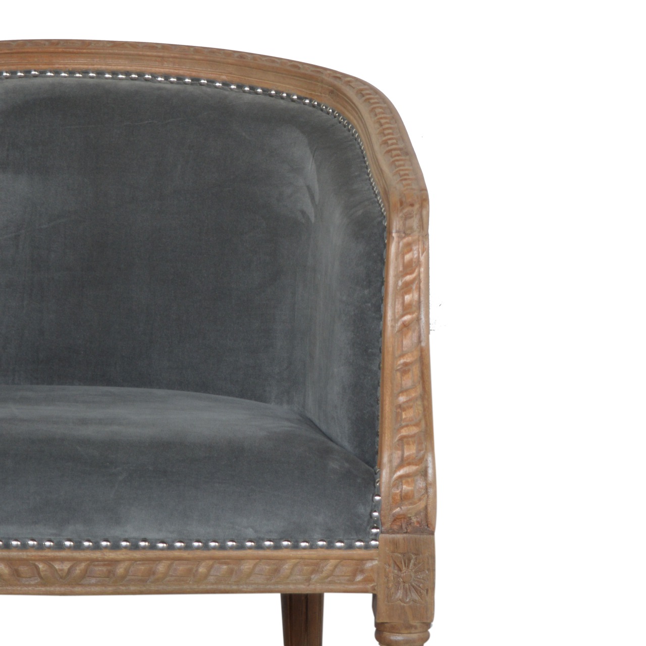 Grey Velvet Occasional Chair - Image 5