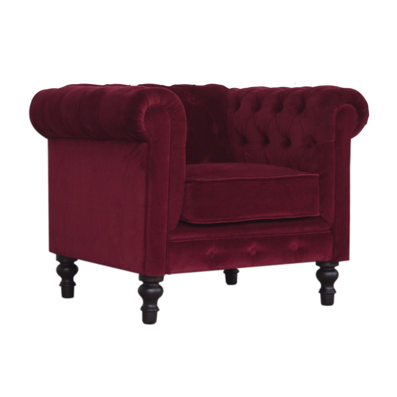 Wine Red Chesterfield Armchair - Image 3