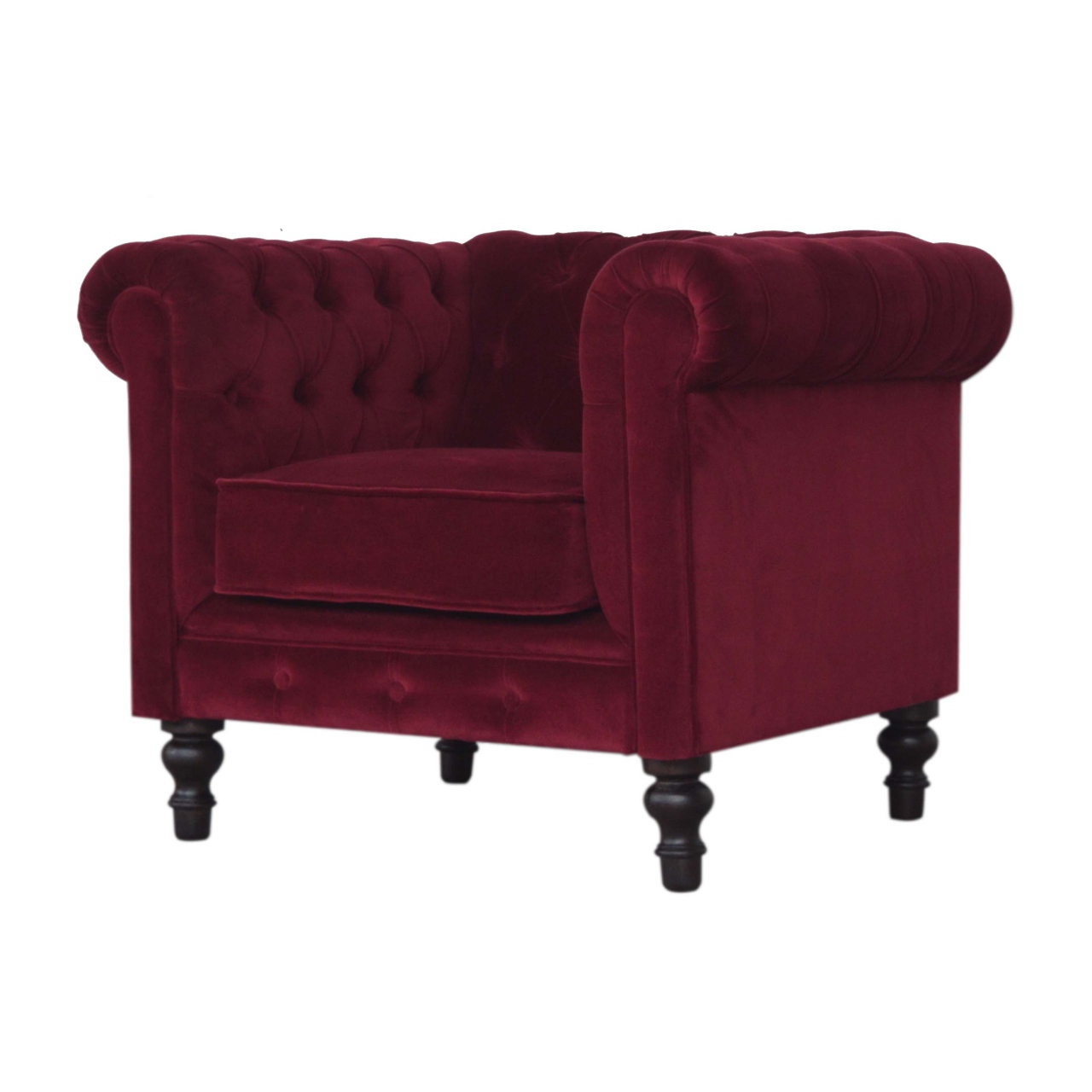 Wine Red Chesterfield Armchair - Image 4
