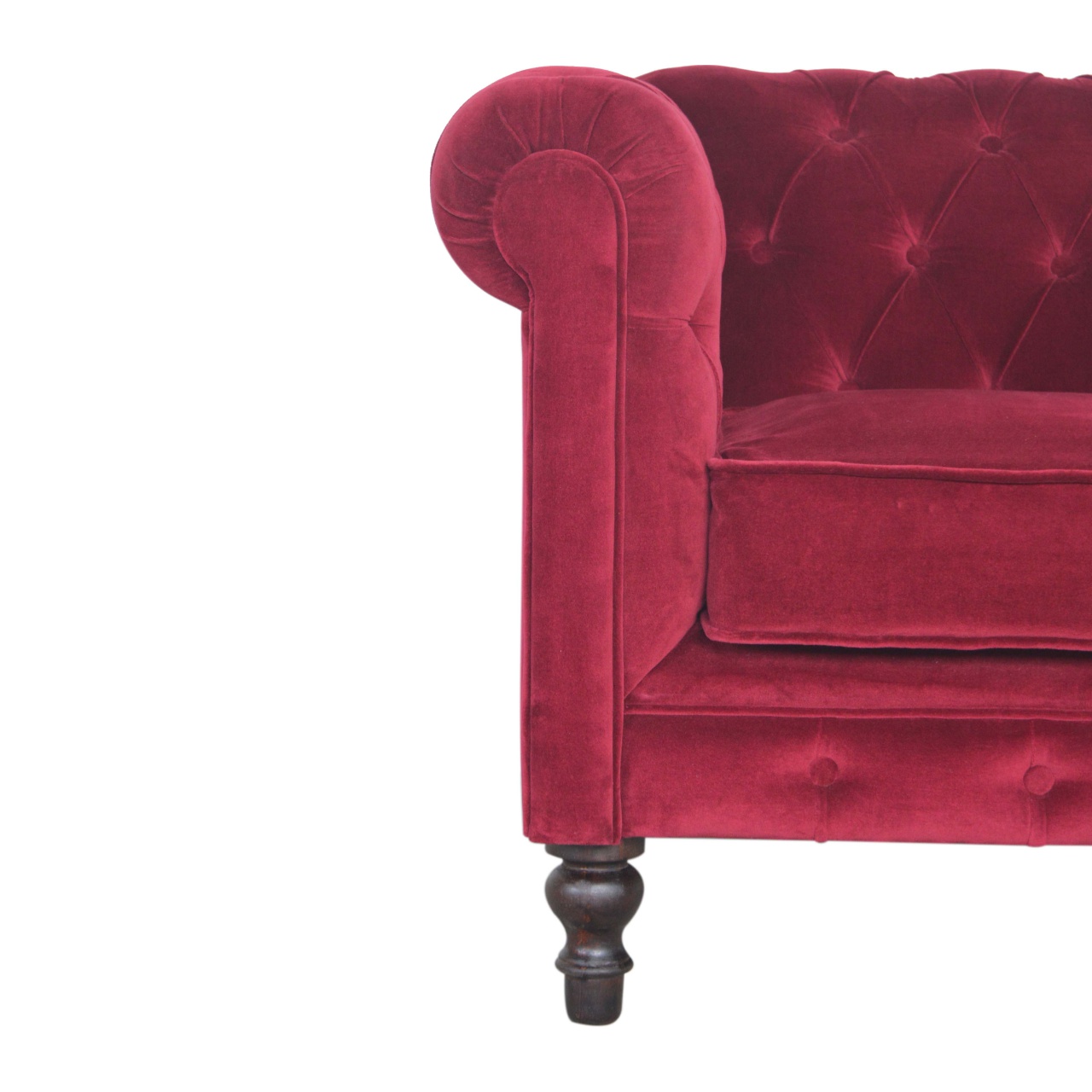Wine Red Chesterfield Armchair - Image 5