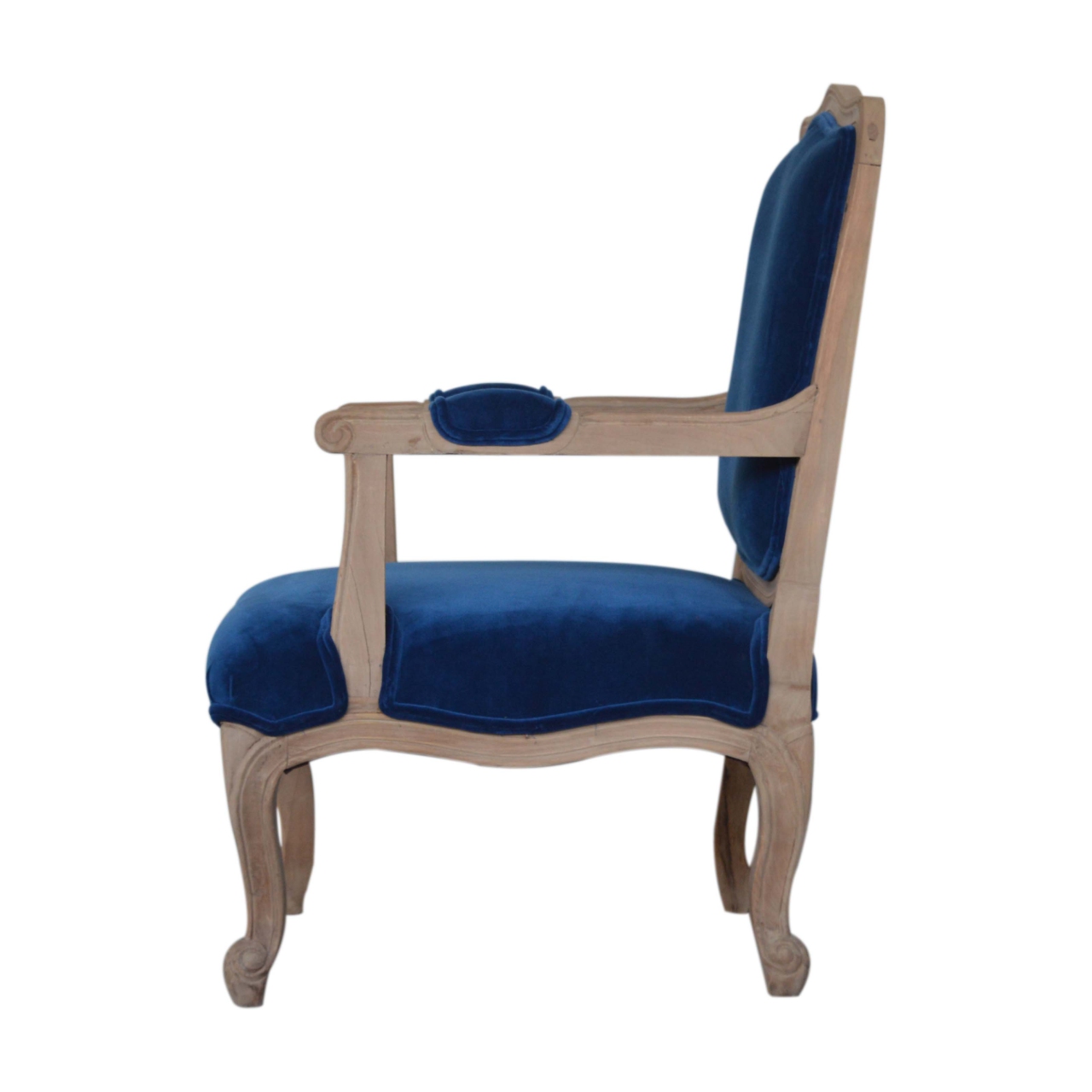 Royal Blue Velvet French Chair - Image 9