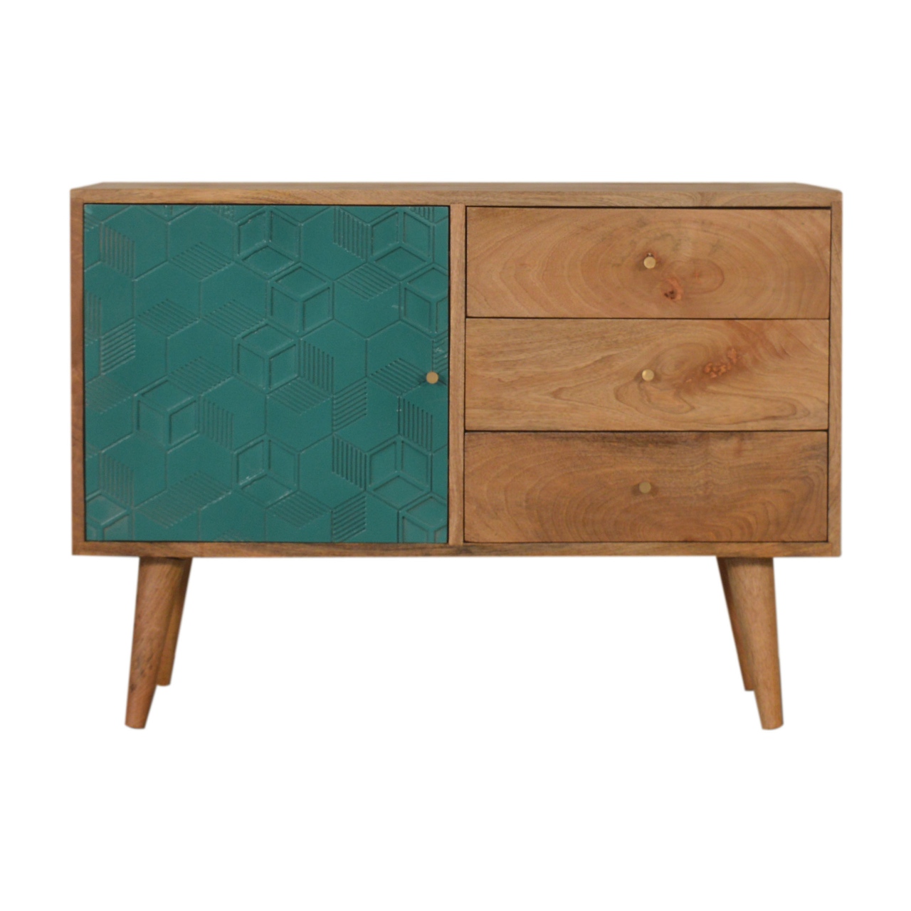 Acadia Teal Cabinet with Drawers - Image 2