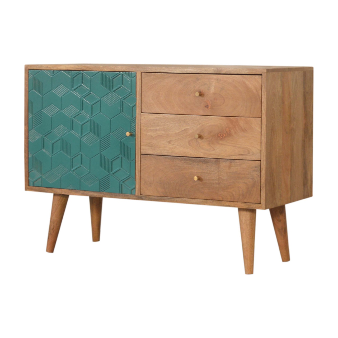 Acadia Teal Cabinet with Drawers - Image 3
