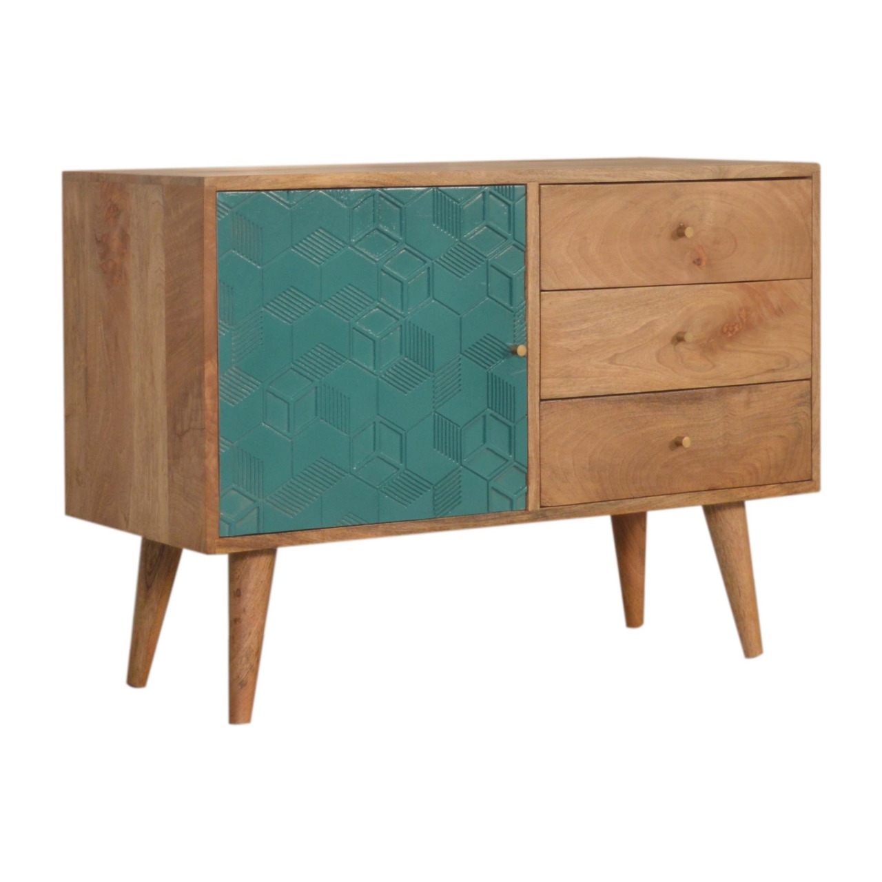 Acadia Teal Cabinet with Drawers - Image 4
