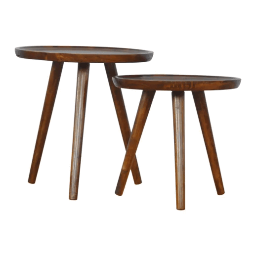 Chestnut Tray Nesting Stools - Image 8
