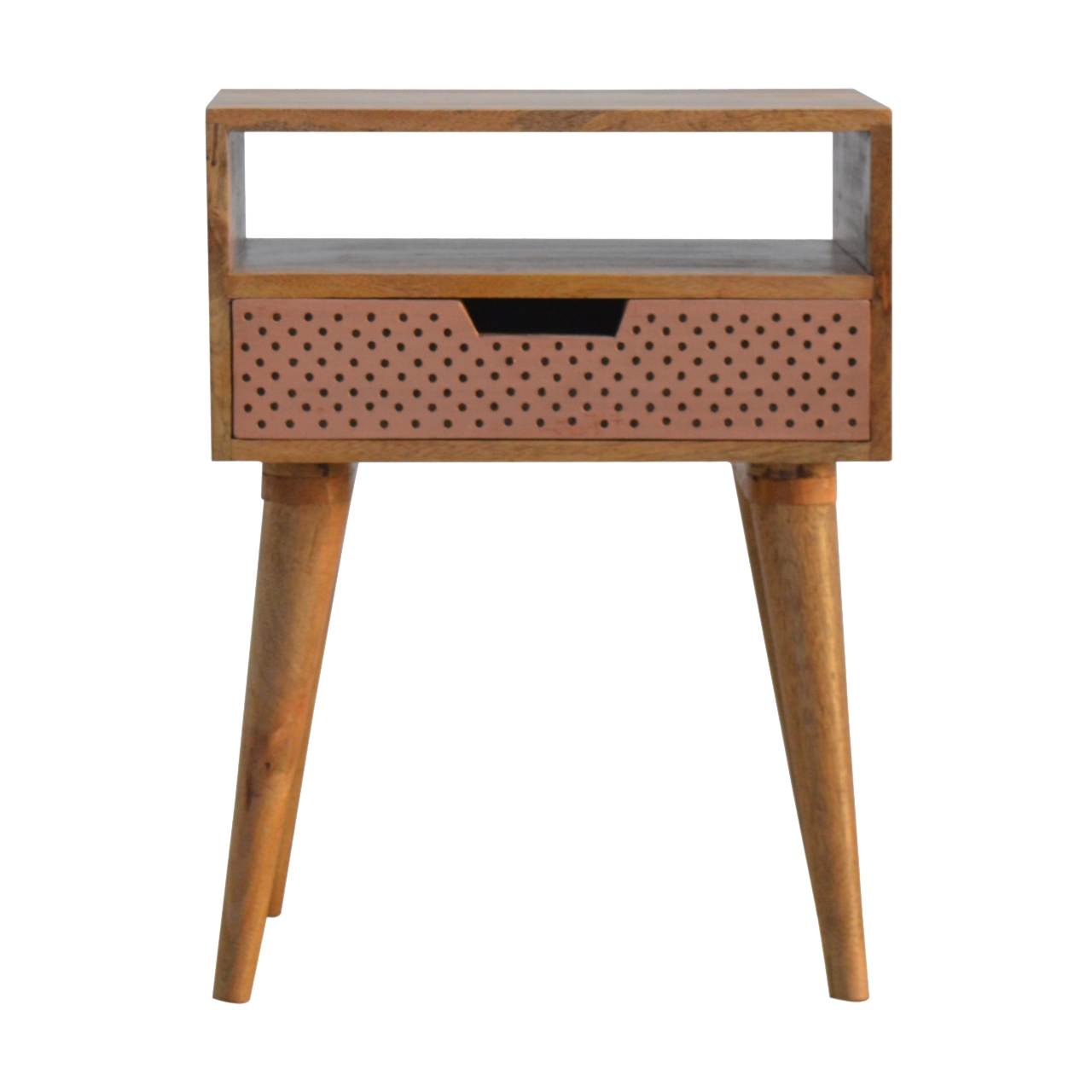 Perforated Copper Bedside with Open Slot - Image 2