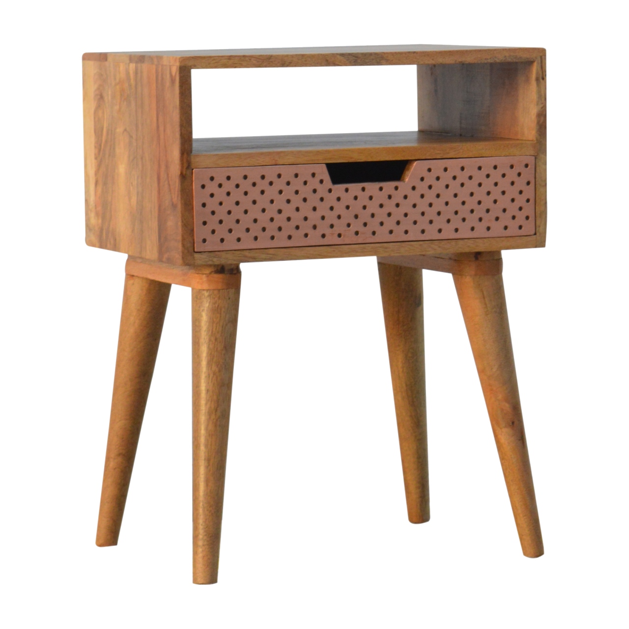 Perforated Copper Bedside with Open Slot - Image 4