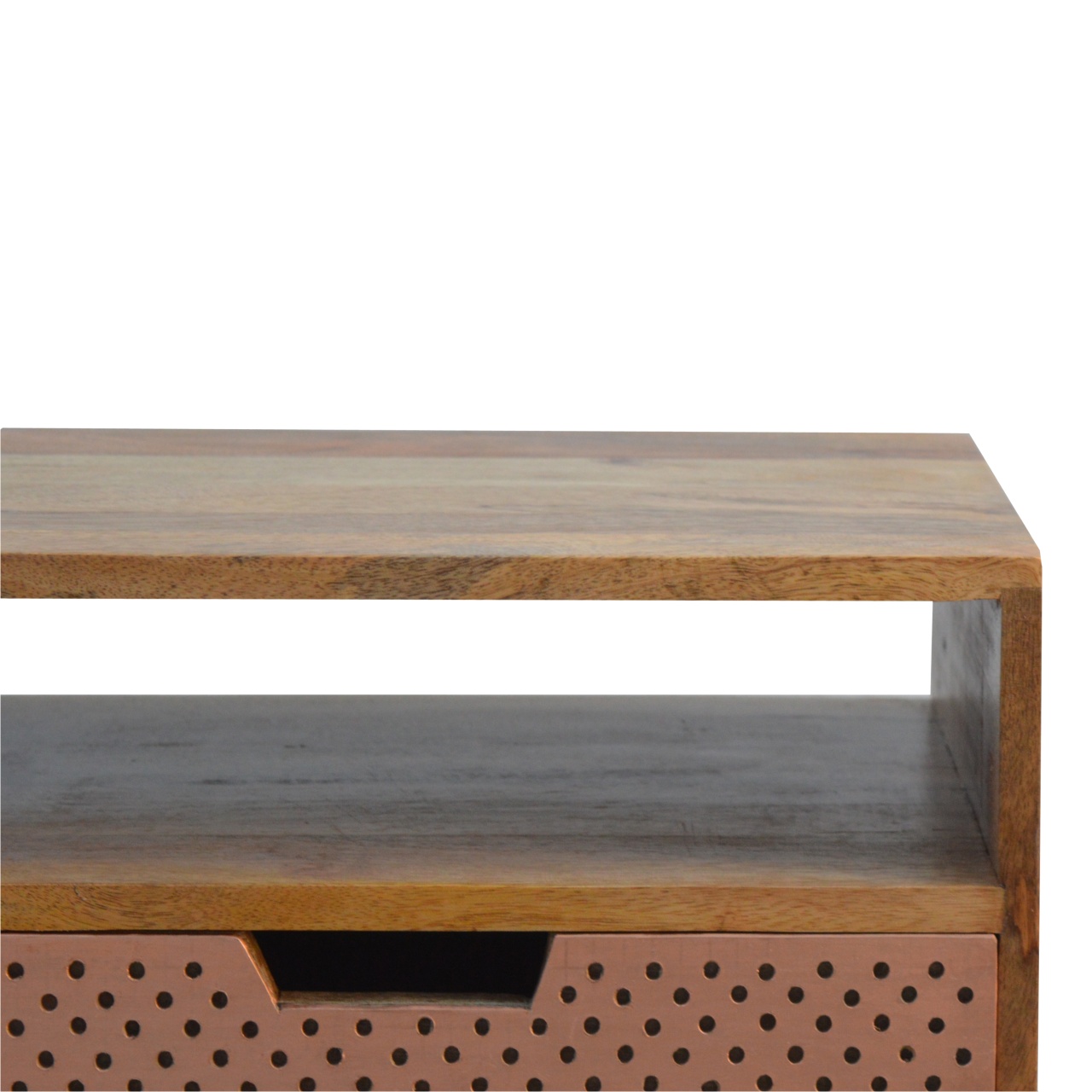 Perforated Copper Bedside with Open Slot - Image 5