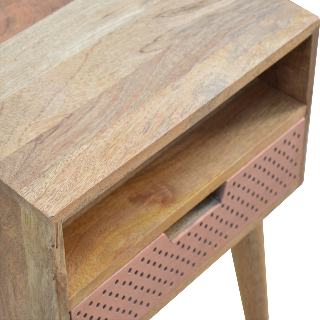 Perforated Copper Bedside with Open Slot - Image 6