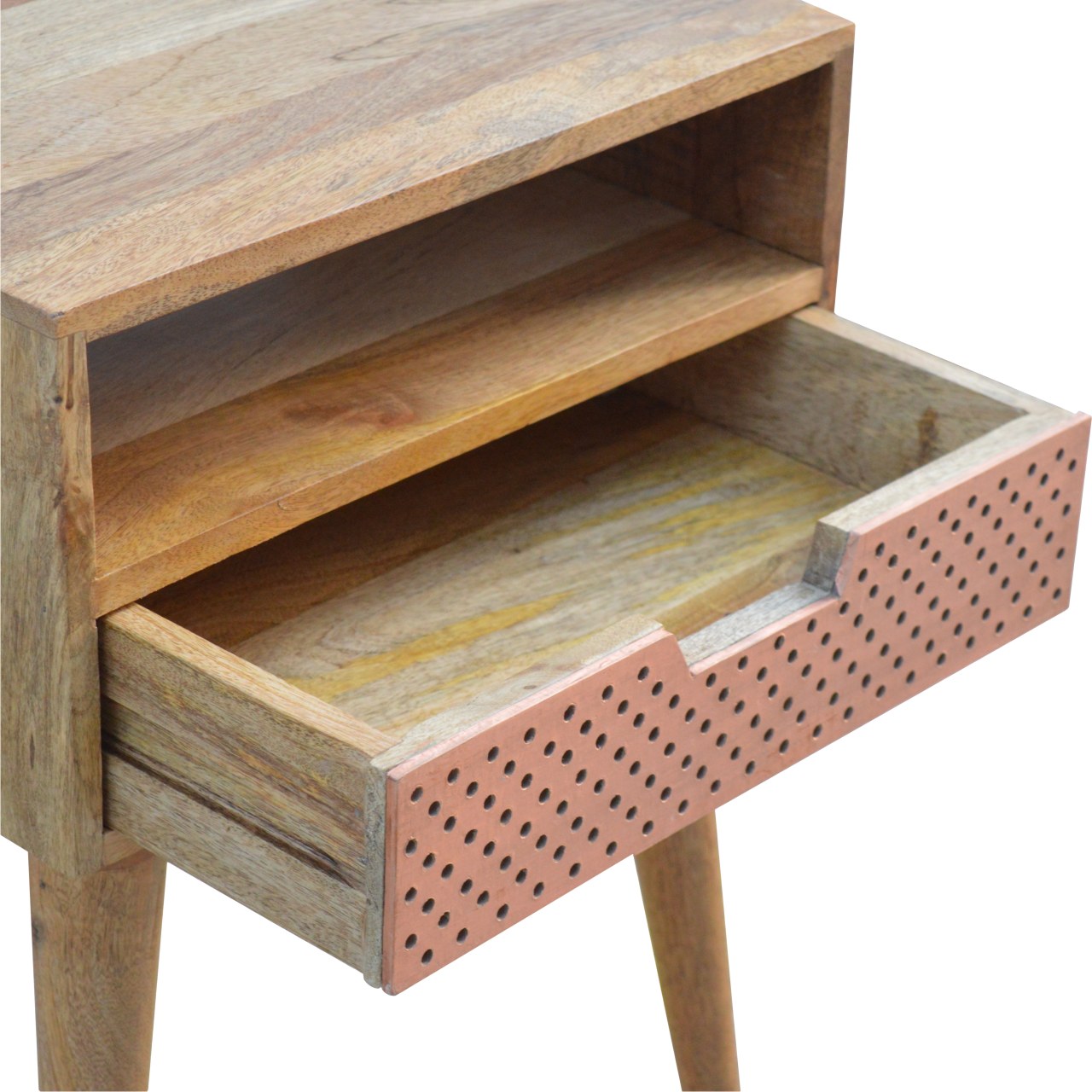 Perforated Copper Bedside with Open Slot - Image 7