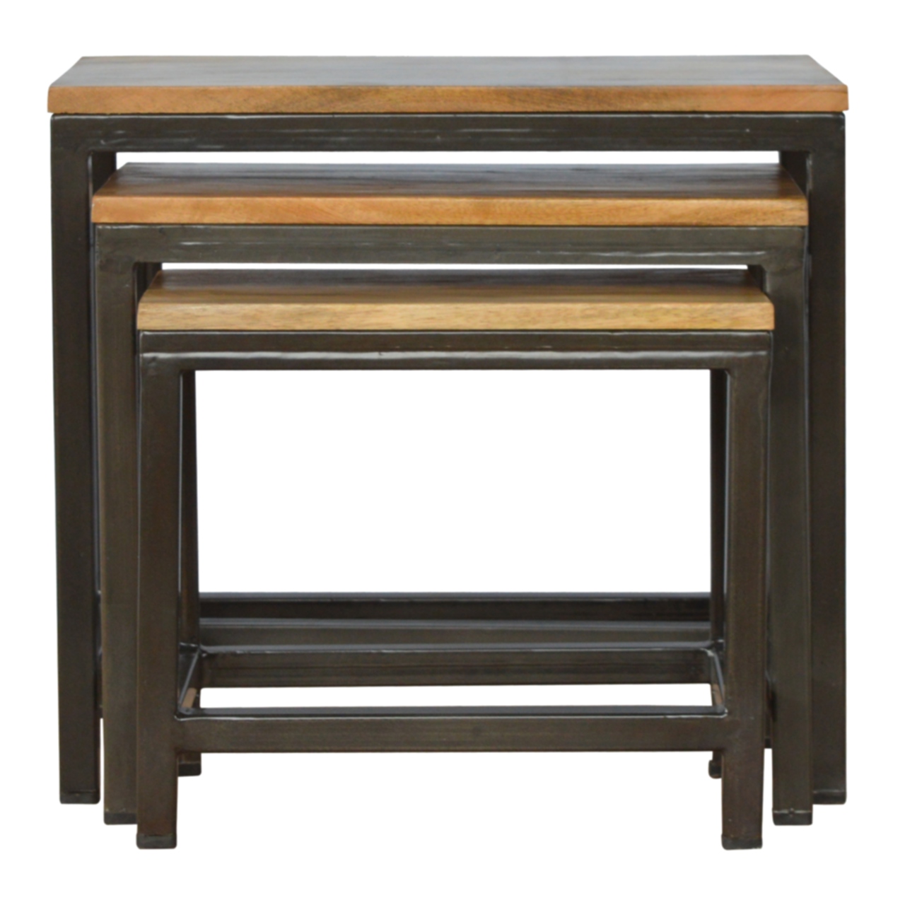 Stool Set of 3 with Iron Base - Image 3