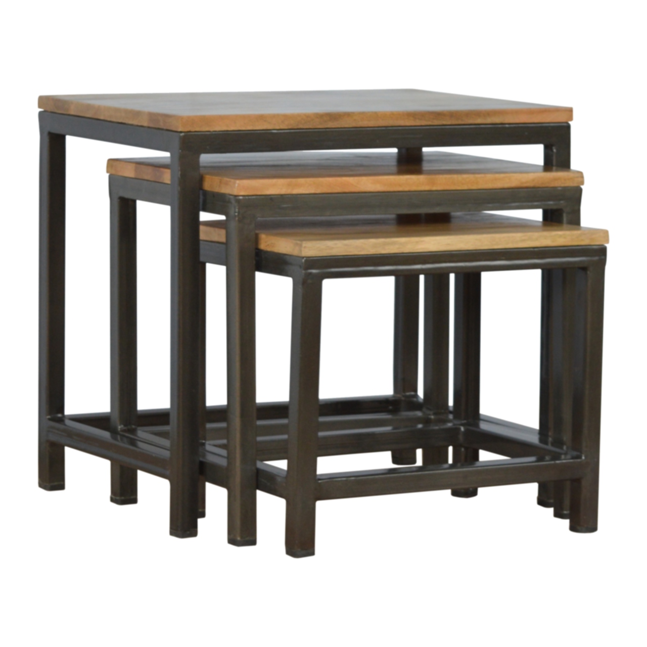 Stool Set of 3 with Iron Base - Image 4