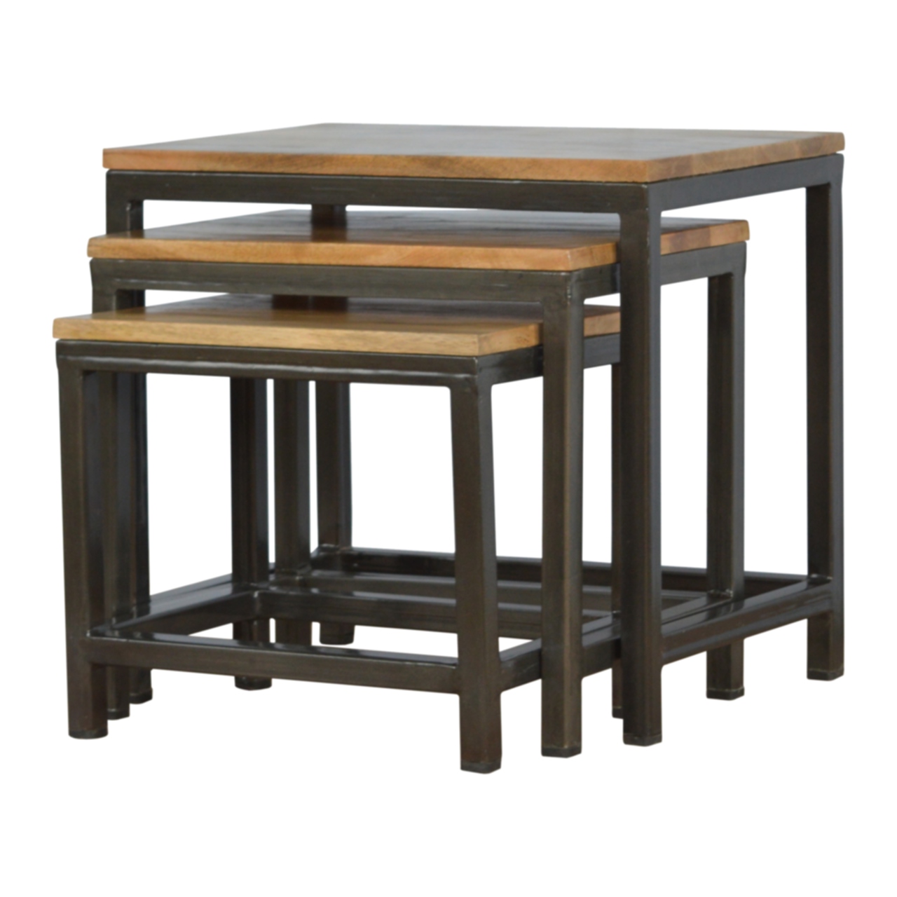 Stool Set of 3 with Iron Base - Image 5