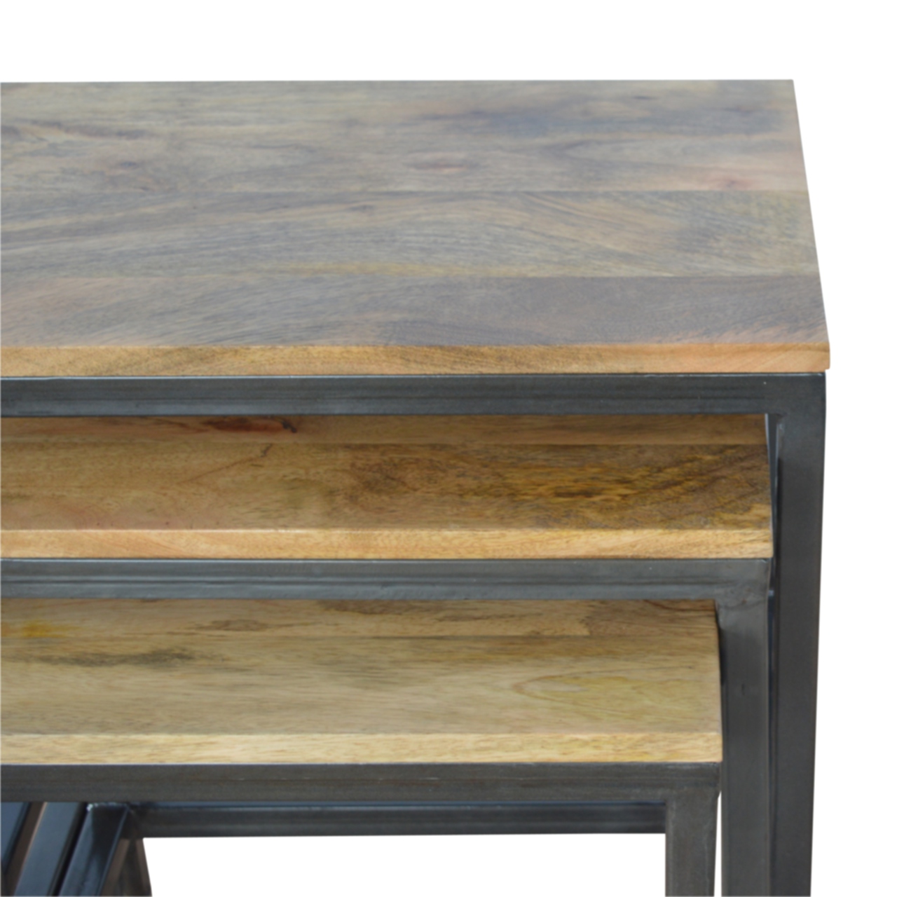 Stool Set of 3 with Iron Base - Image 7