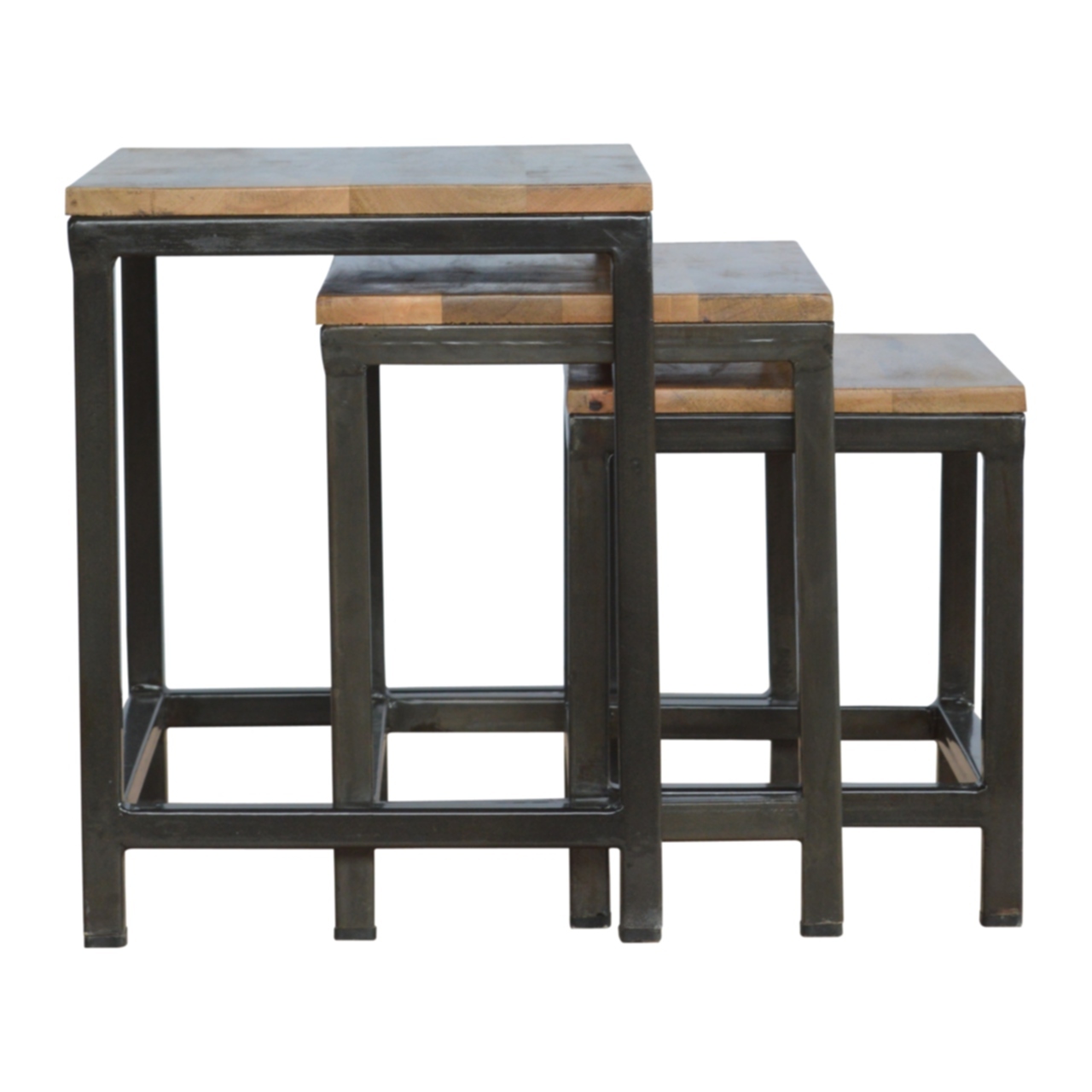 Stool Set of 3 with Iron Base - Image 2