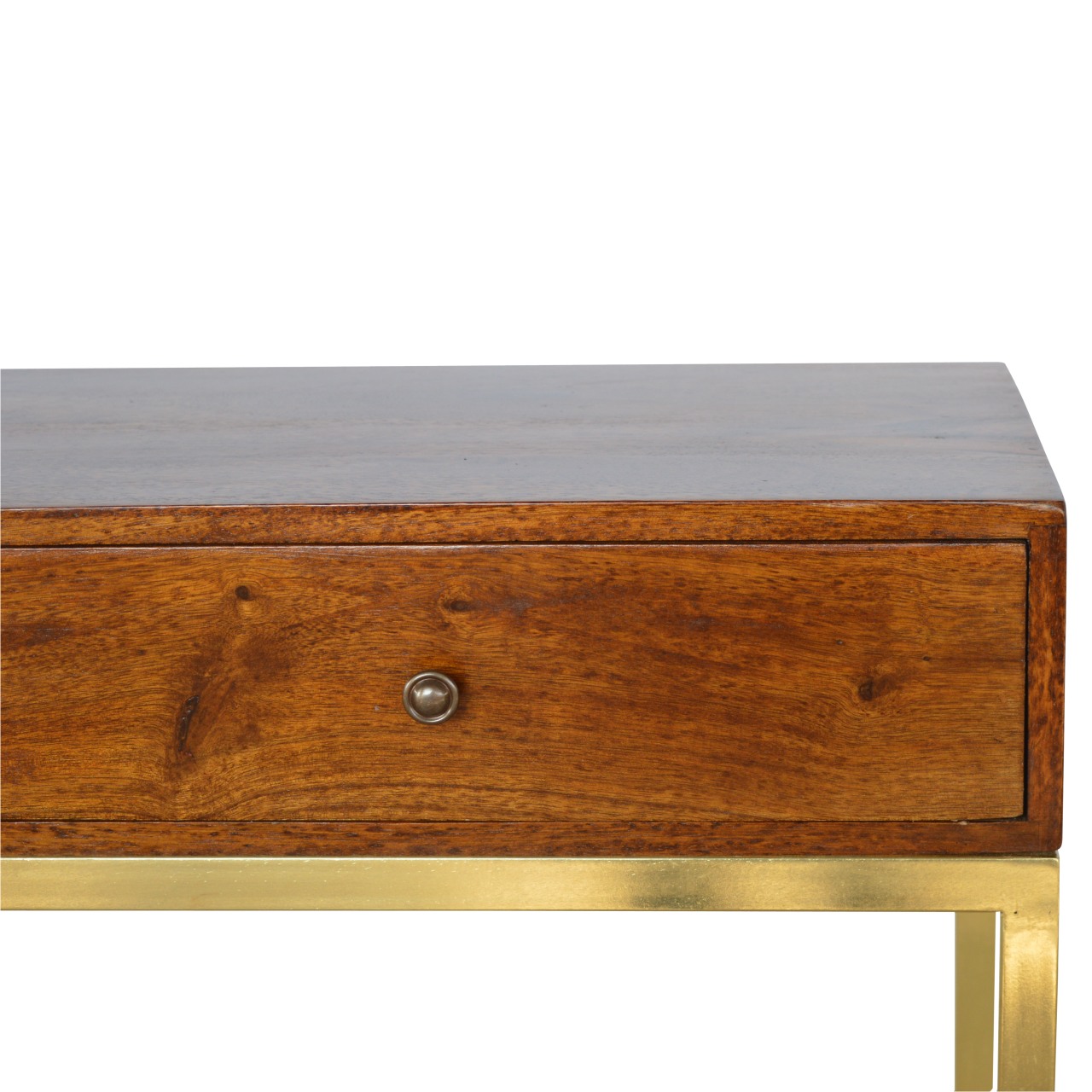 Industrial 2 Drawer Console Table with Iron Base - Image 4