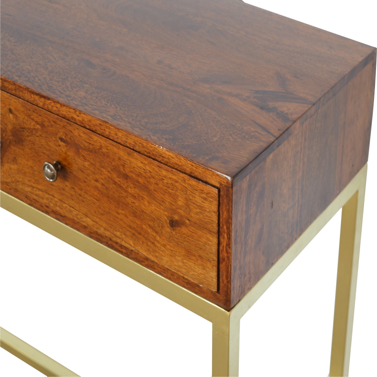 Industrial 2 Drawer Console Table with Iron Base - Image 5