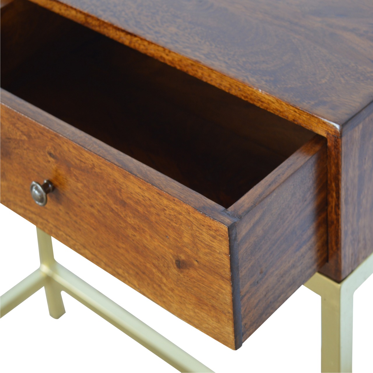 Industrial 2 Drawer Console Table with Iron Base - Image 6