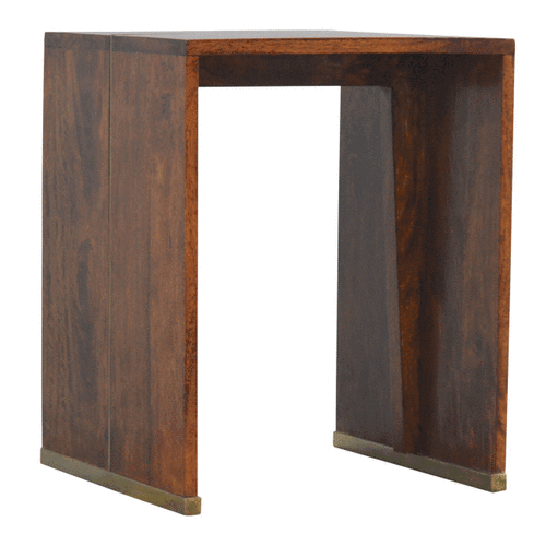Chestnut End Table with Gold Inlay - Image 6