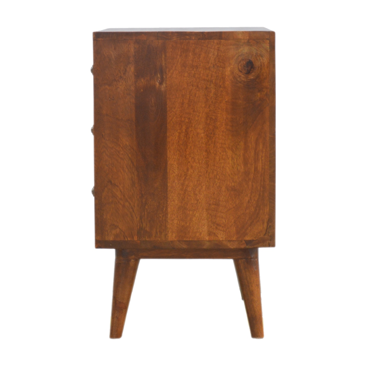 3 Drawer Brass Chevron Bedside - Image 8