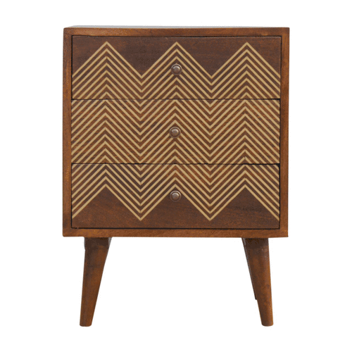 Chestnut End Table with Gold Inlay - Image 7