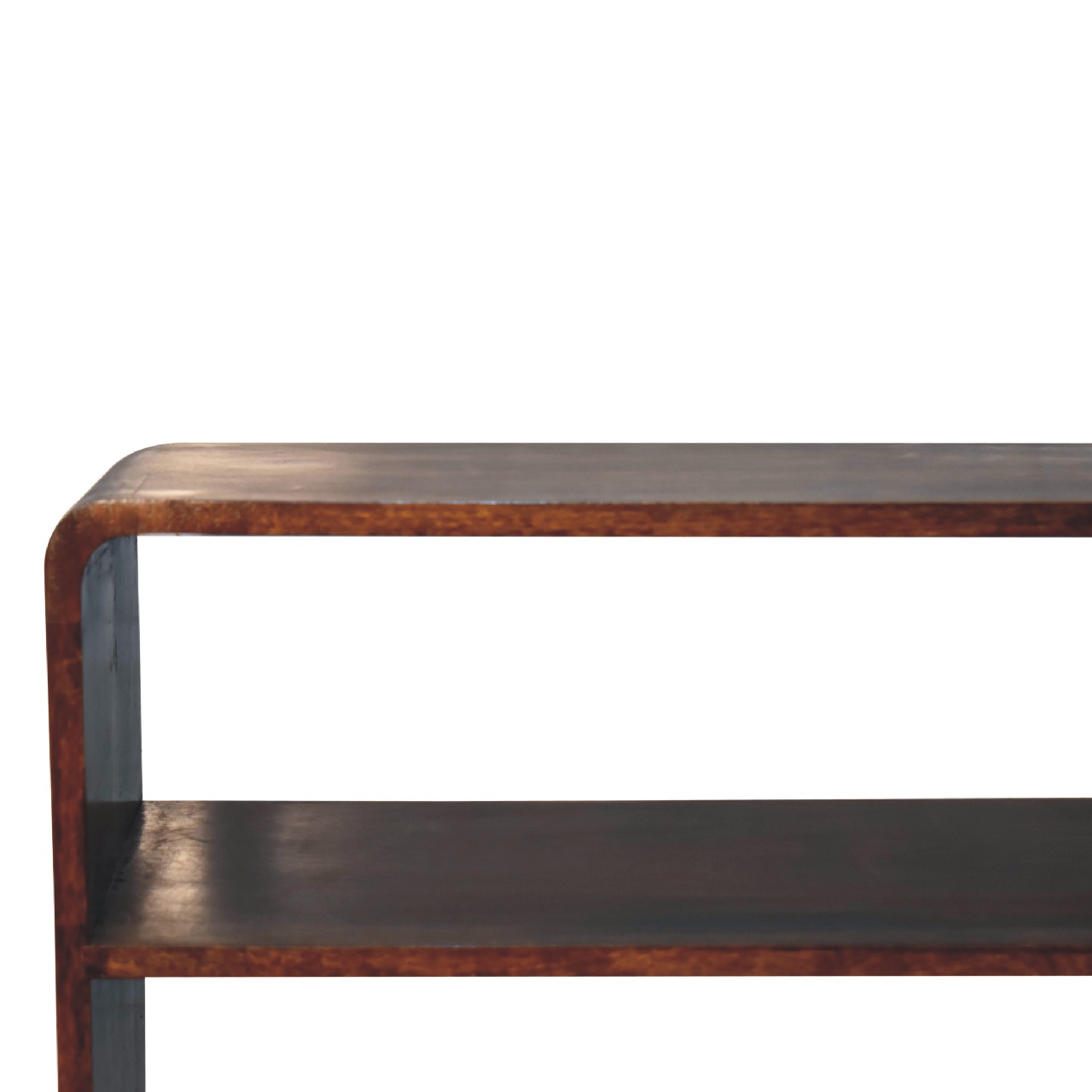 Curved Chestnut Low Bookcase - Image 5