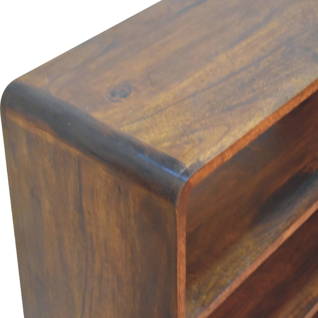 Curved Chestnut Low Bookcase - Image 6