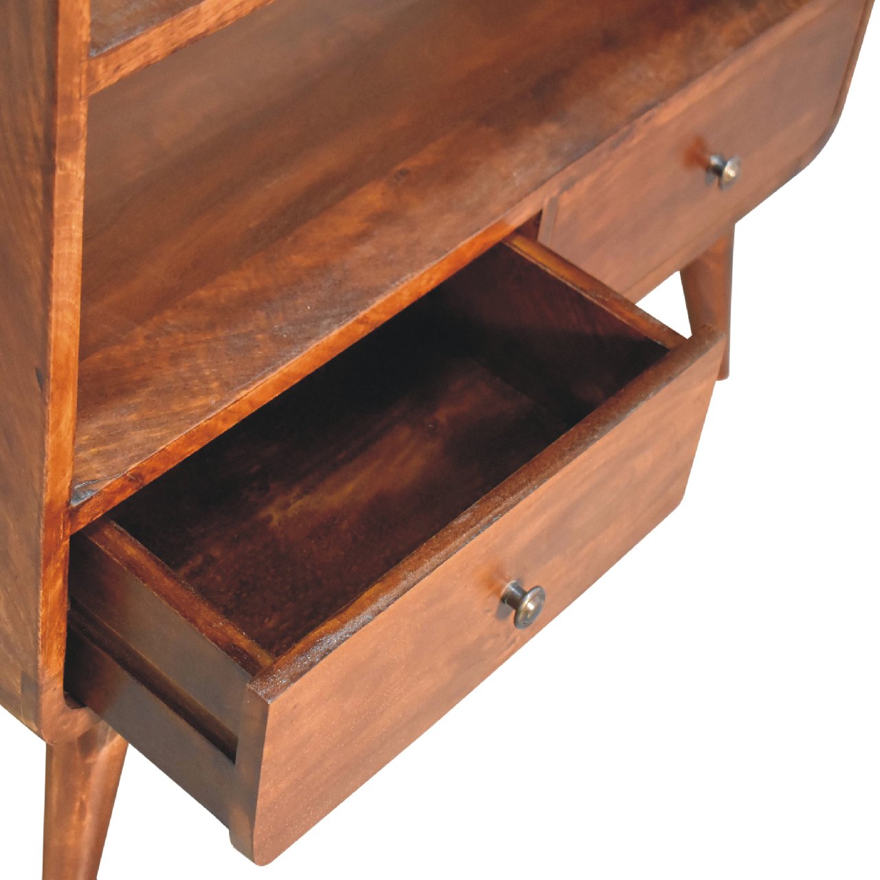 Curved Chestnut Low Bookcase - Image 7