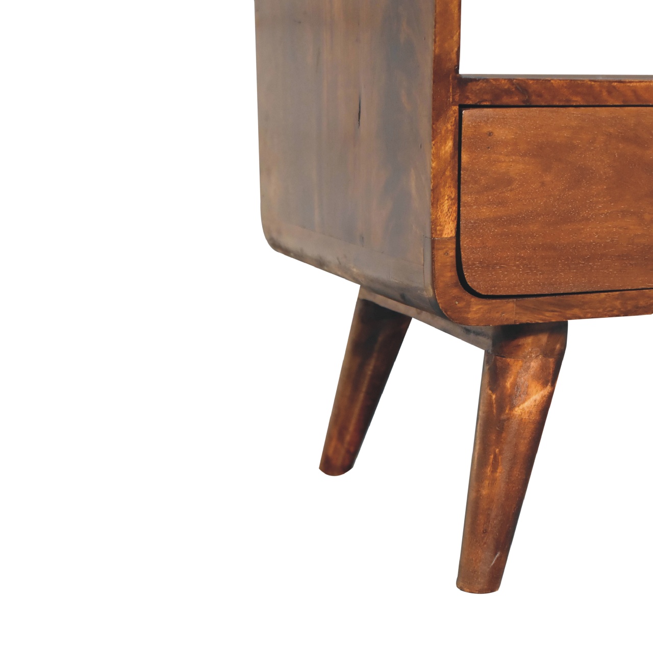 Curved Chestnut Low Bookcase - Image 8