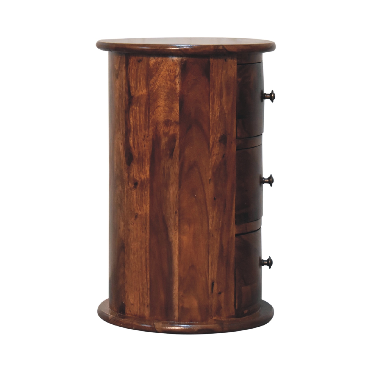 3 Drawer Chestnut Sheesham Drum - Image 8