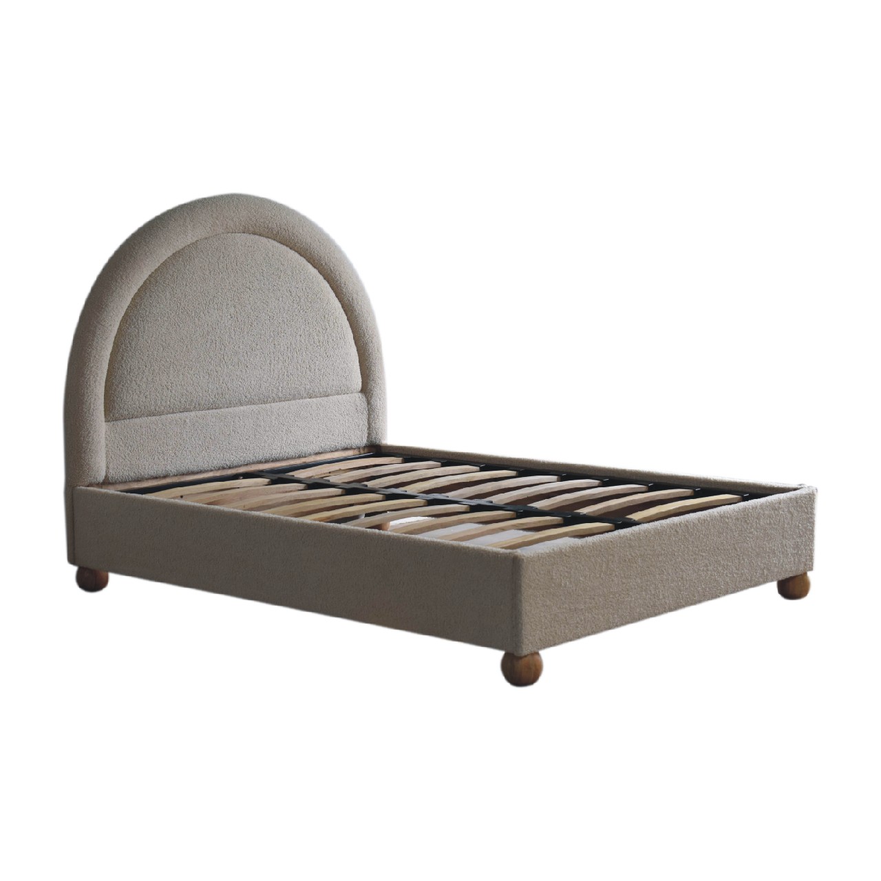 Cream Boucle Double Bed - Image 2