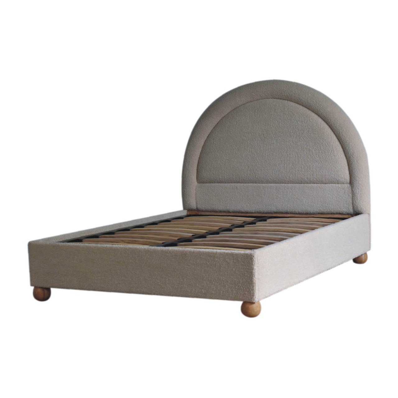 Cream Boucle Double Bed - Image 3
