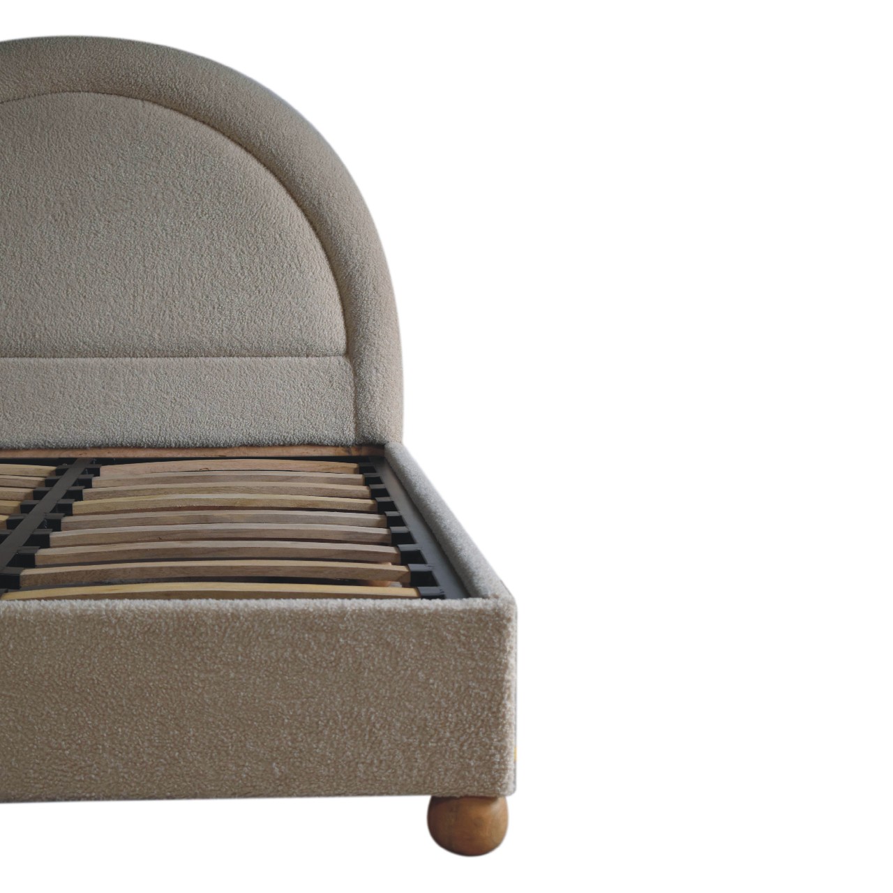Cream Boucle Double Bed - Image 4