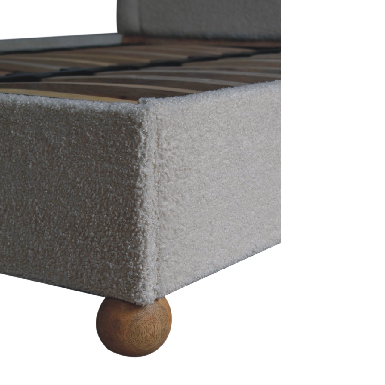 Cream Boucle Double Bed - Image 7