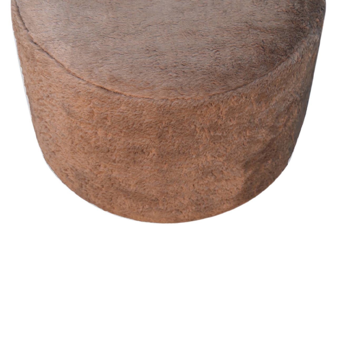 Mocha Faux Fur Round Footstool - Image 5