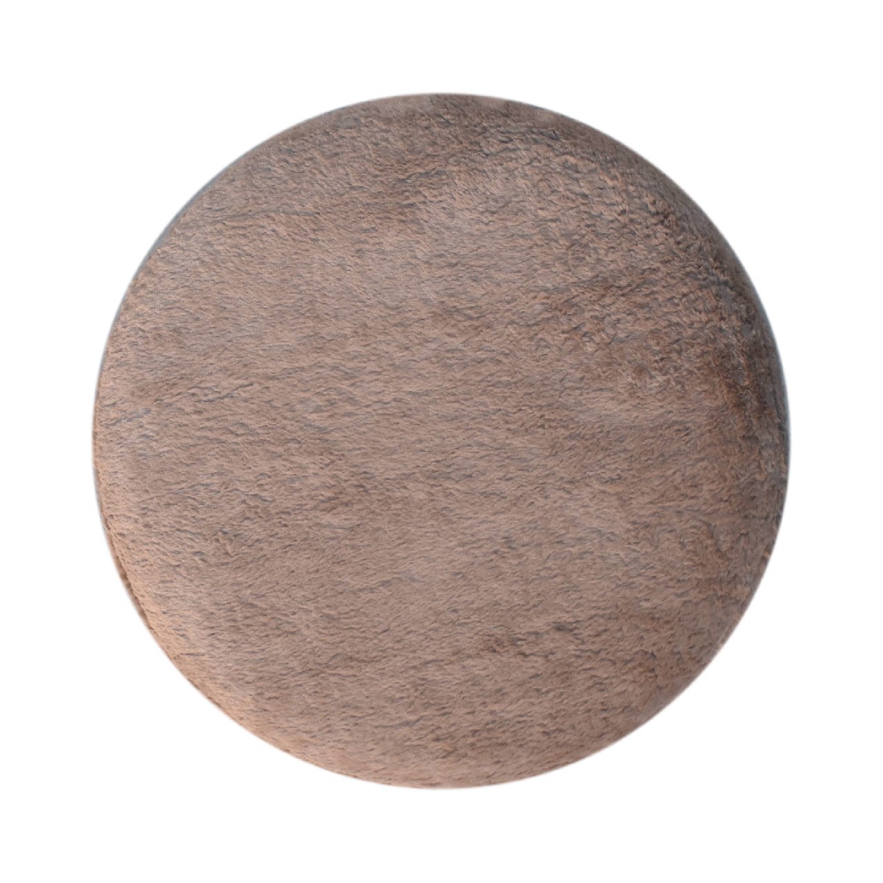 Mocha Faux Fur Round Footstool - Image 9