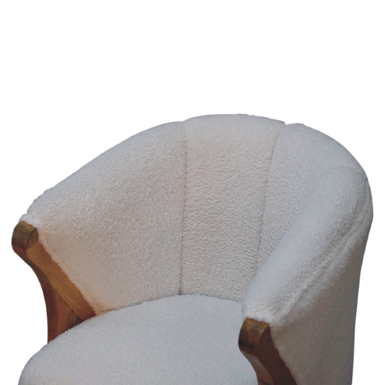 White Boucle Minimalistic Chair - Image 6