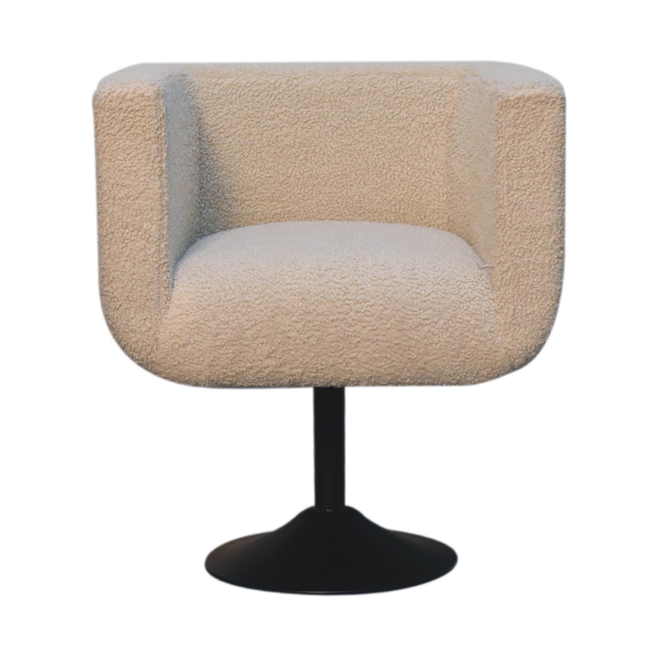 Cream Boucle Swivel Chair - Image 2