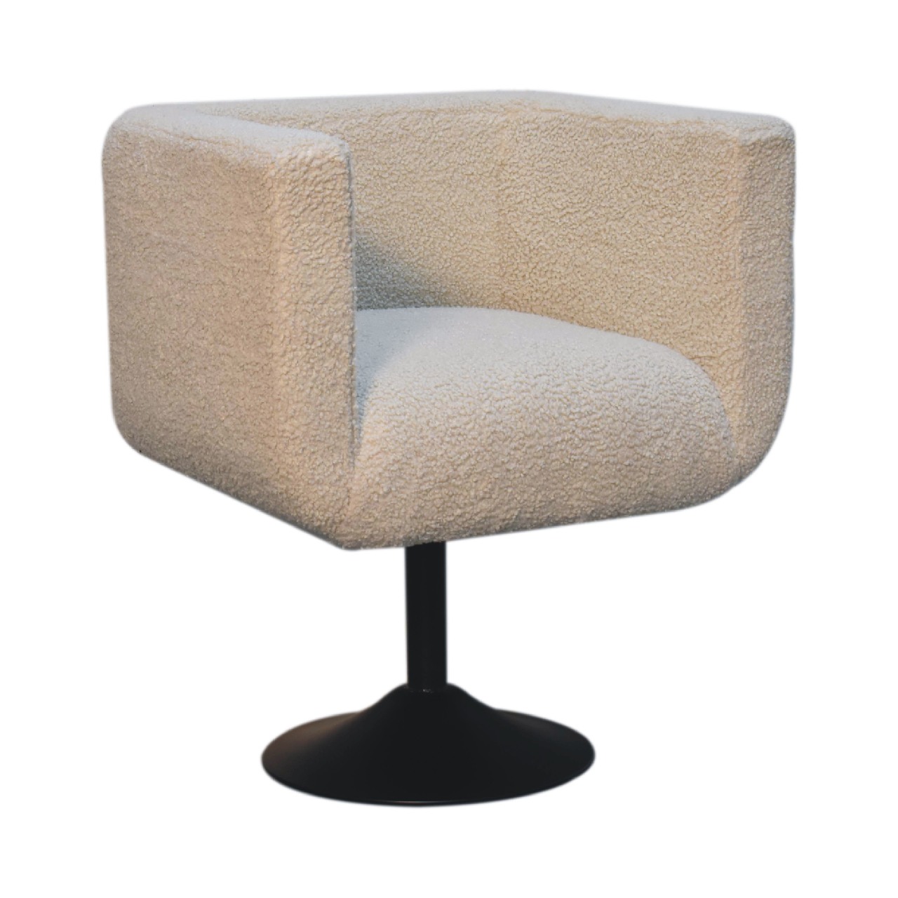 Cream Boucle Swivel Chair - Image 3