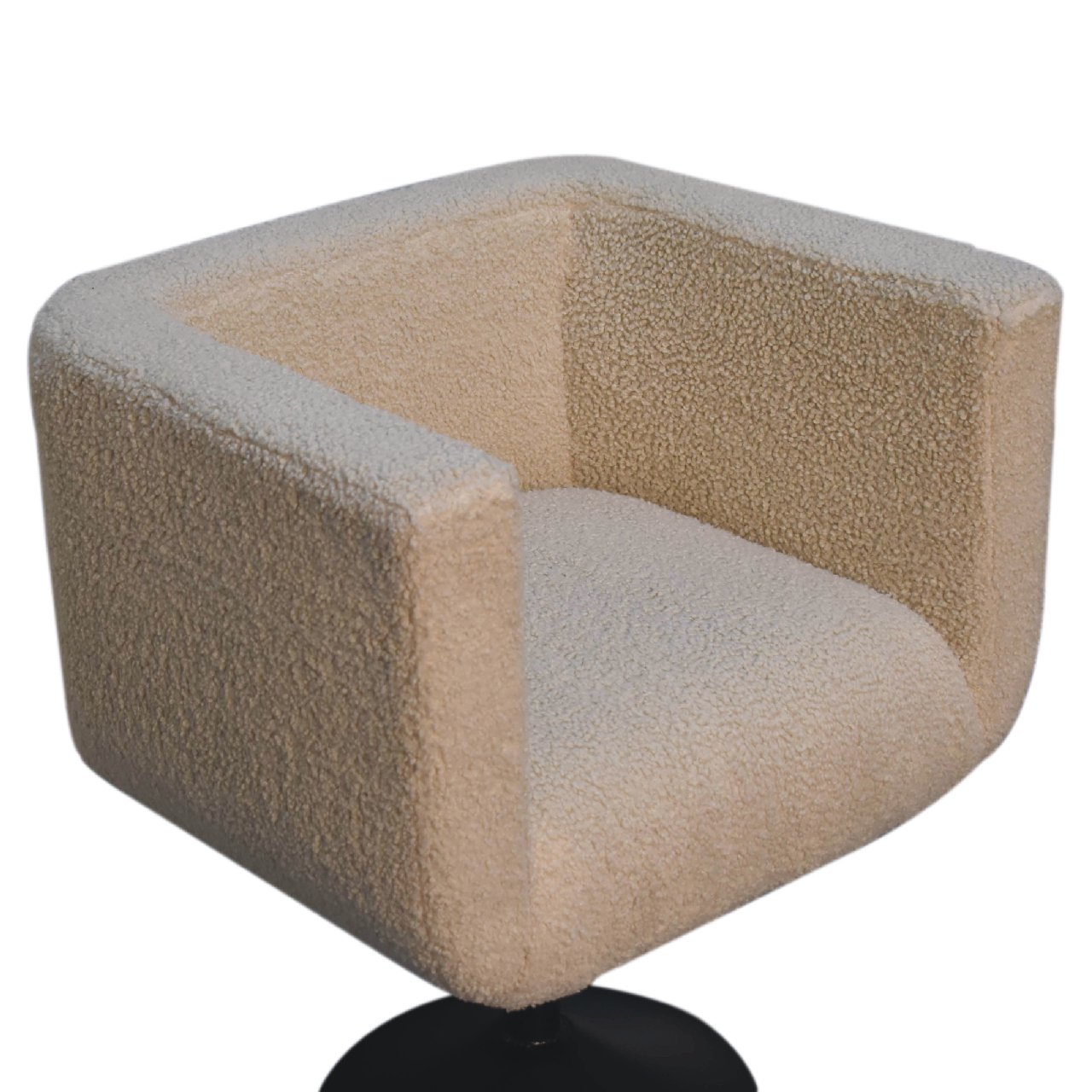 Cream Boucle Swivel Chair - Image 7
