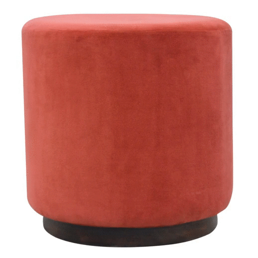 Large Brick Velvet Wooden Footstool - Image 8