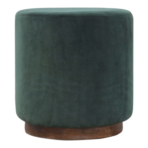 Large Emerald Velvet Footstool - Image 8