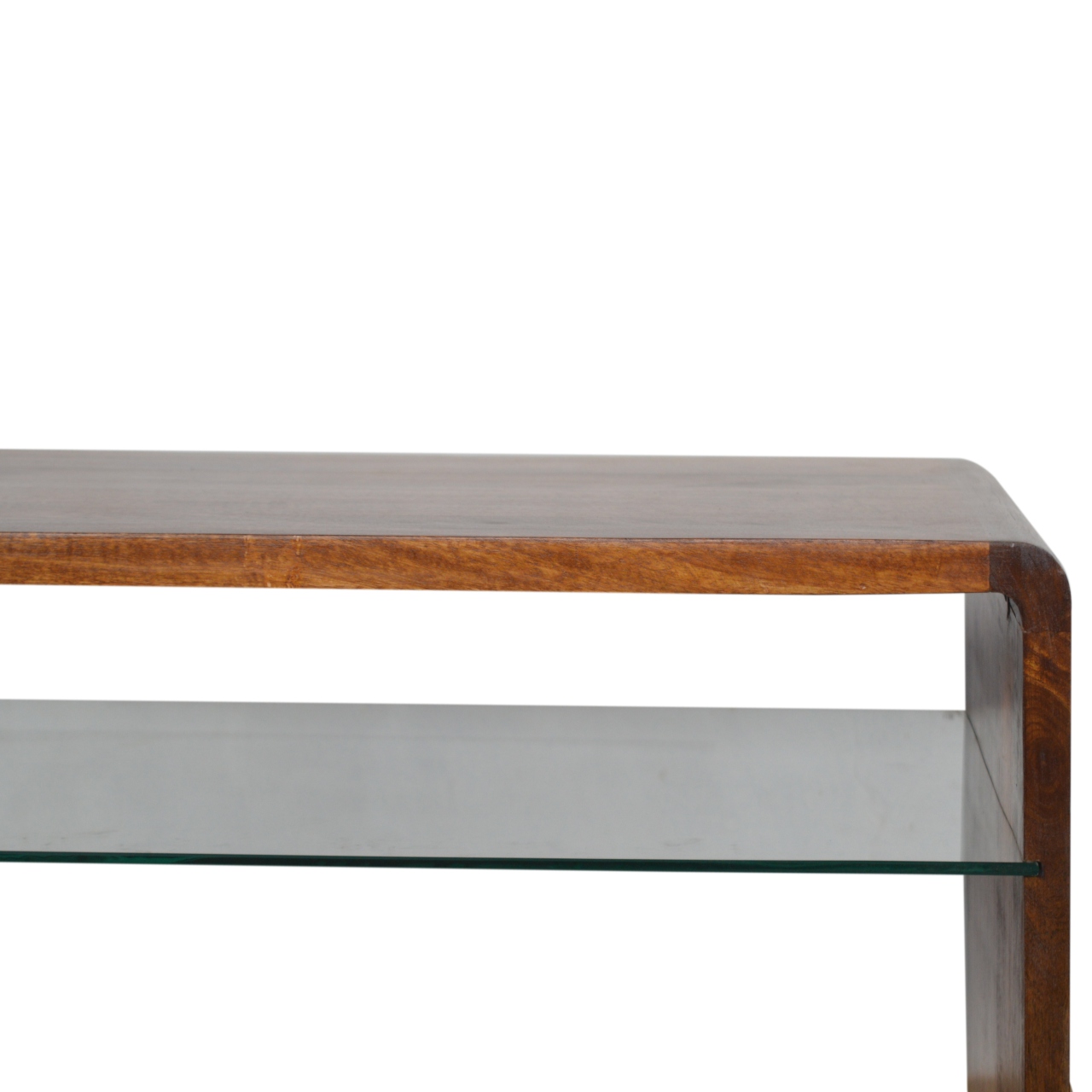 Chestnut Glass Shelf Coffee Table - Image 7
