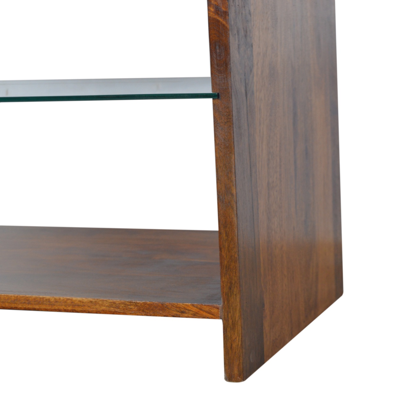Chestnut Glass Shelf Coffee Table - Image 8