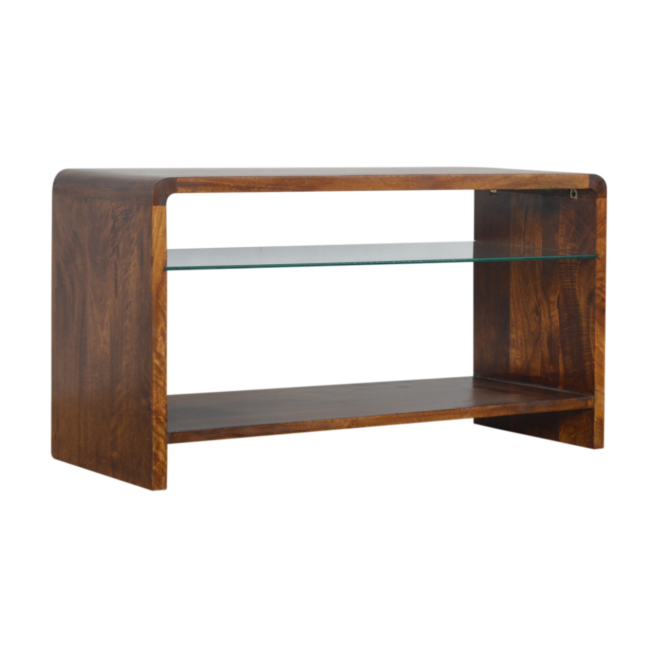 Chestnut Glass Shelf Media Unit - Image 3