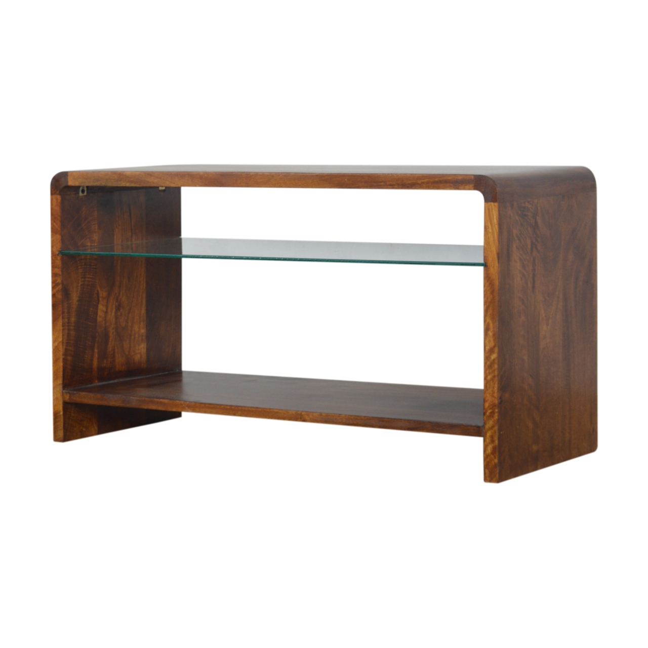Chestnut Glass Shelf Media Unit - Image 4