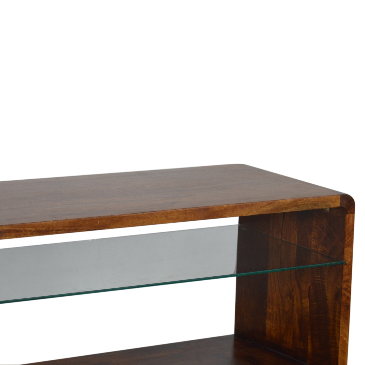 Chestnut Glass Shelf Media Unit - Image 5