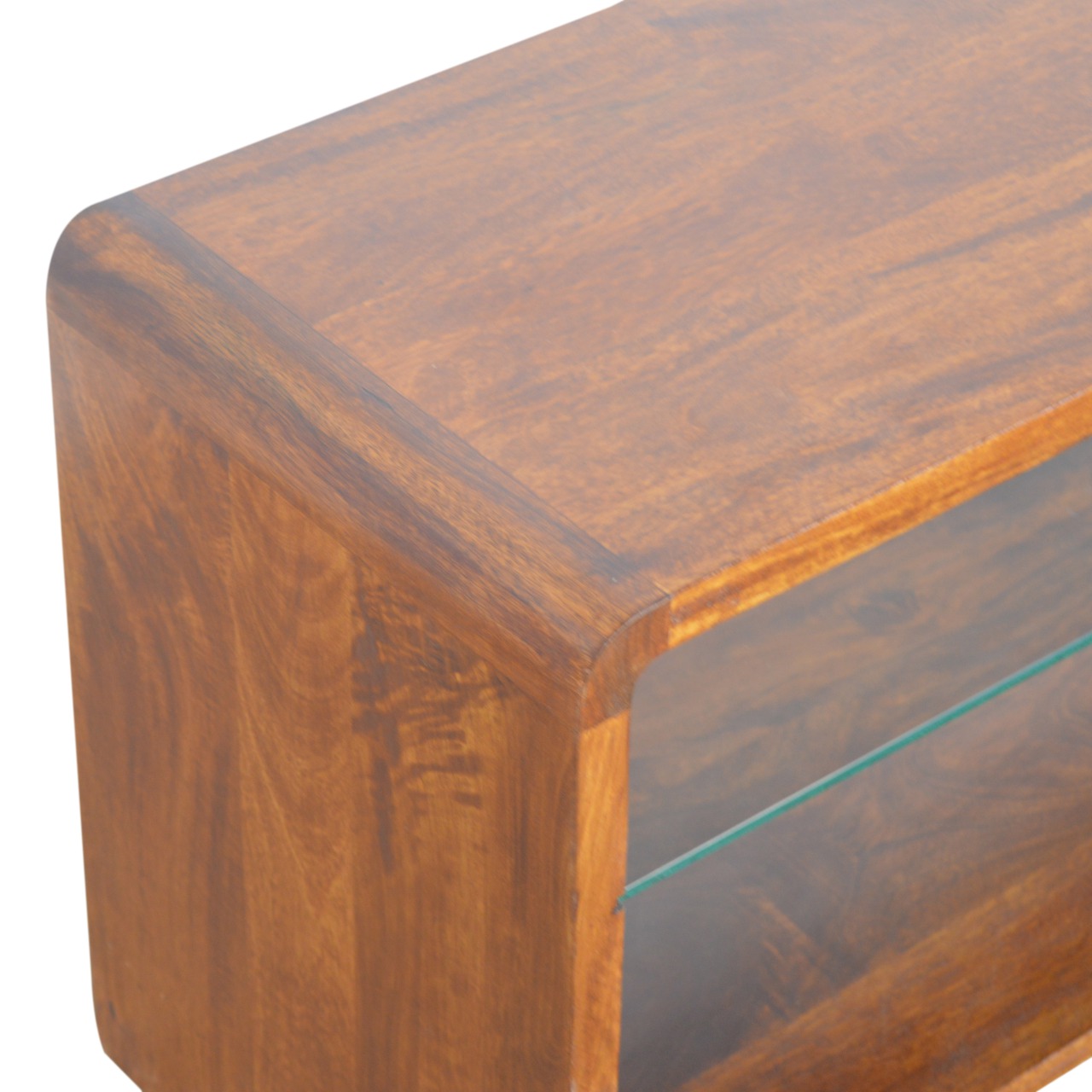 Chestnut Glass Shelf Media Unit - Image 6