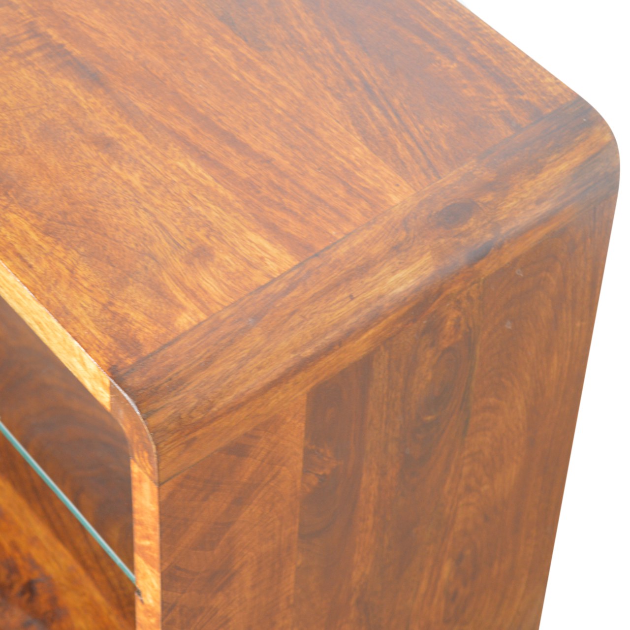 Chestnut Glass Shelf Media Unit - Image 9