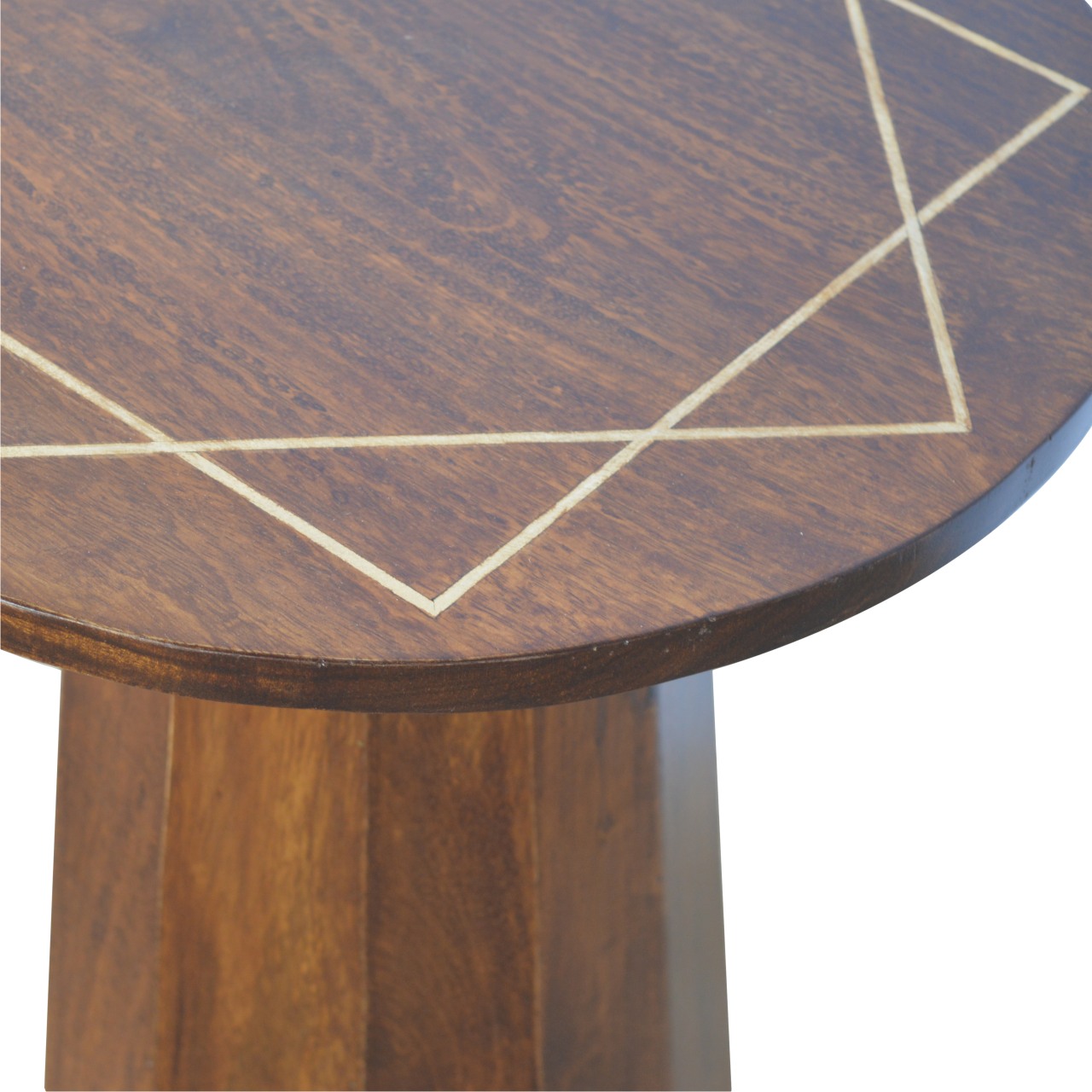Geometric Brass Inlay End Table - Image 4